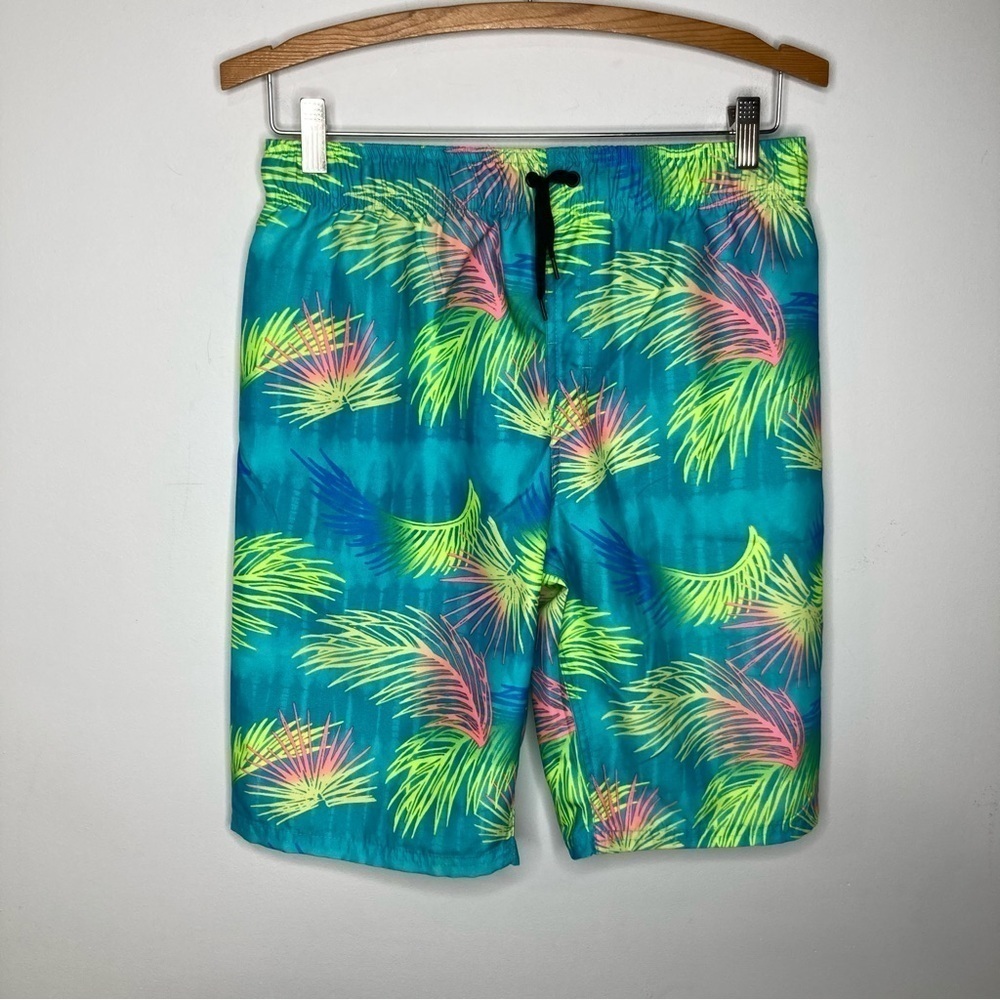 Hurley swim‎ Trunks bright palm leaves boys size XL